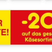 Nur heute 20% auf das gesamte Käsesortiment bei Netto