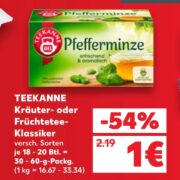Teekanne Teebeutel 1€ / Nescafe Classic 4,49€ [Kaufland, Netto]