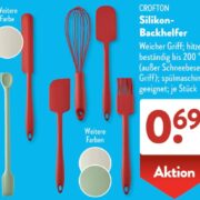 Silikon-Backhelfer je 0,69€: Schneebesen Teigschaber Backpinsel Backlöffel Glasurspatel [Aldi Süd]