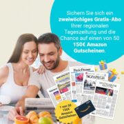 Tageszeitung 2 Wochen gratis (endet automatisch) + Chance auf 150€ Amazon.de-Gutschein