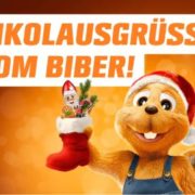 Nikolaus Grüße vom OBI Biber - gratis gefüllter Stiefel