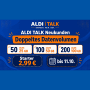 ALDI TALK Neukunden: 3× doppeltes Datenvolumen + Starter-Set für 2,99 €