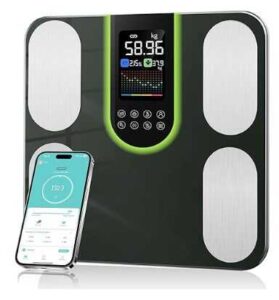 Körperfettwaage, Smart Waagen mit körperfett und muskelmasse, BMI, Viszerales Fett, Körperwasser