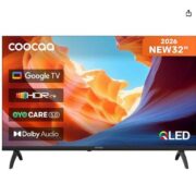 coocaa 32 Zoll Fernseher, 80cm, QLED HD Smart TV mit Google TV, 6. Generation QLED Tech