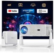 iSinbox 4K Beamer Outdoor mit Netflix, 2x20W Dolby & DTS, HDR10+, WiFi 6