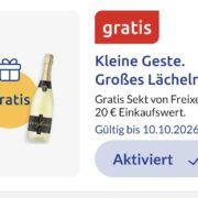 budni-App: Flasche Freixenet gratis ab 20€ Einkaufswert