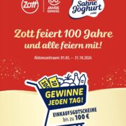 Zott feiert 100 Jahre - Gewinne jeden Tag