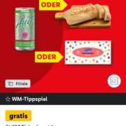 Lidl App-WM Tippspiel: Gratis Allini Hugo, Ciabatta oder Floralys Taschentücherbox ab10,00€ MEW