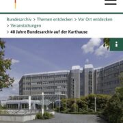 Aktionstag 40 Jahre Bundesarchiv auf der Karthause Koblenz – Eintritt frei