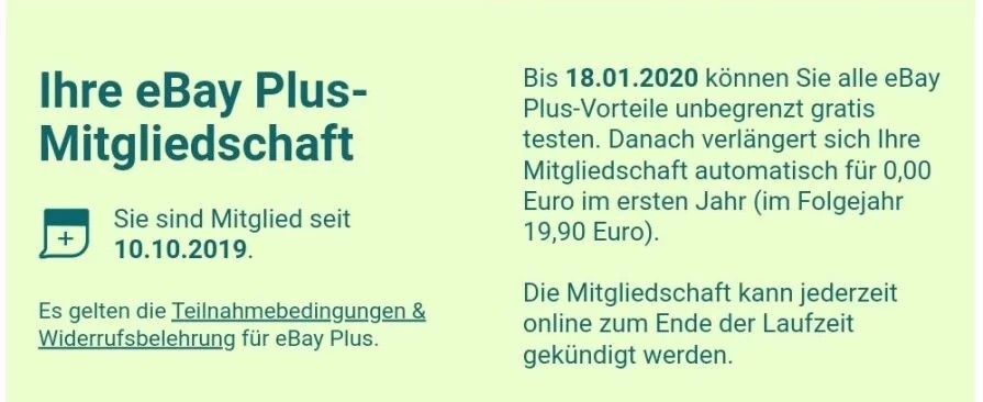 eBay Plus Mitgliedschaft kostenlos bis 31.12.19 für Berechtigte ...