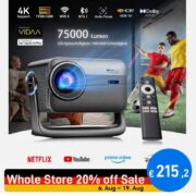 PV1000 Max Premium Beamer 75000 Lumen 1080P 4K VIDAA‑OS 360° Gimbal Netflix