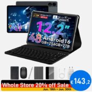 TABWEE T60 Tablet 12.2 Zoll 2.5K Android 16 48GB+256GB 10000mAh 4G LTE Octa-Core