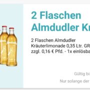 2 Flaschen Almdudler Kräuterlimonade gratis in der Logo-App