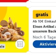 Gratis Artikel aus dem Backshop in der Lidl App!