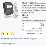 PM260 Etikettendrucker mit Bluetooth für 22,39€