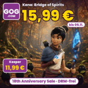 GOG 18th Anniversary Sale: z. B. Kena: Bridge of Spirits für 15,99 € und Keeper für 11,99 € (DRM-frei)
