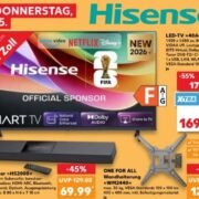 Kaufland: Hisense LED-TV 40A49S für 179/169 €