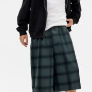 iets frans... Grün Karierte Popeline Chino Shorts