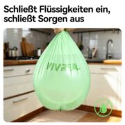 Vivreal Kompostierbare Müllbeutel – Grün 15L, 100 Stück