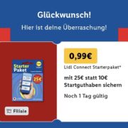 Lidl Adventskalender: 0,99 € für Lidl Connect Starter Paket mit 25 € Startguthaben