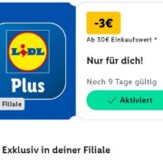 Lidl: 3 € Rabatt bei einem MEW von 30 €