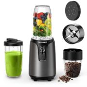 TECKNET 1000W Smoothie Maker mit 2 BPA-freie Becher (500ml&150ml)