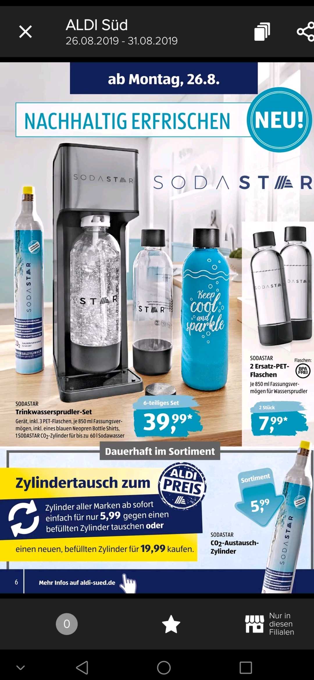 Sodastream Zylindertausch bei Aldi für nur noch 5,99€ MonsterDealz.de